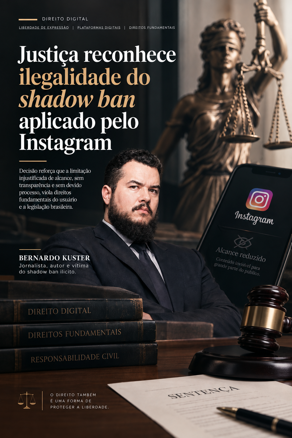 Instagram Condenado por Shadow Ban ilegal contra jornalista Bernardo Kuster